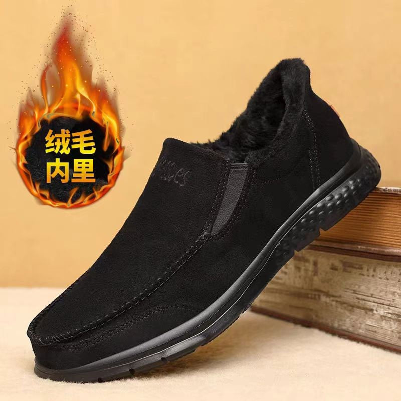 Fashionable Warm Winter Loafers Comfortable Walking Shoes Soft Lightweight Gift for Dad Suitable for Middle-Aged And Elderly Men