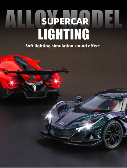1:32 Apollo IE Miniature Vehicle Mini Alloy Diecast Model Car Metal Sound & Light Collection Hobby Children Toy Car Birthday Boy