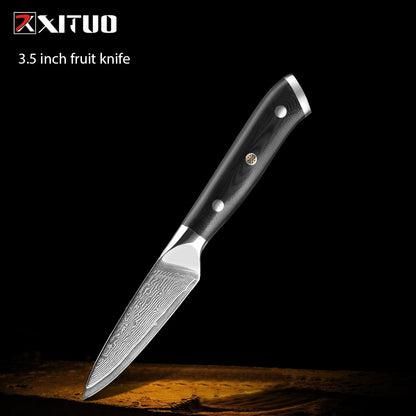 Japanese Damascus Steel Kitchen Chef Knife 1-9 PCS Set Ultra-sharp Cleaver Paring Bread Boning Knife Ergonomic G10 Handle