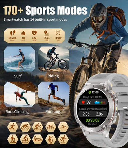 Novo T-Rex 3 GPS Smart Watch AMOLED de 1,43" à prova d'água 10ATM GNSS de banda dupla integrado Bússola Militar Esportivo Smartwatch Pulseira Masculina