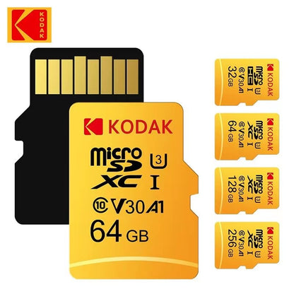 Cartão de Memória Micro SD Kodak 32GB-256GB - Alta Velocidade Classe 10 U3 UHS-I para Smartphones, Câmeras Digitais, Tablets e Drones