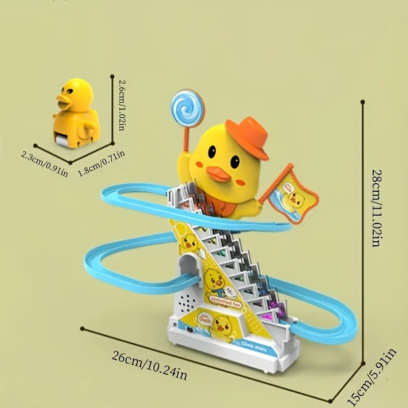 Brinquedos Musicais de Pato Subindo Escadas com Luzes e Música para Crianças Presentes de Aniversário Patinhos Brinquedos para Meninas