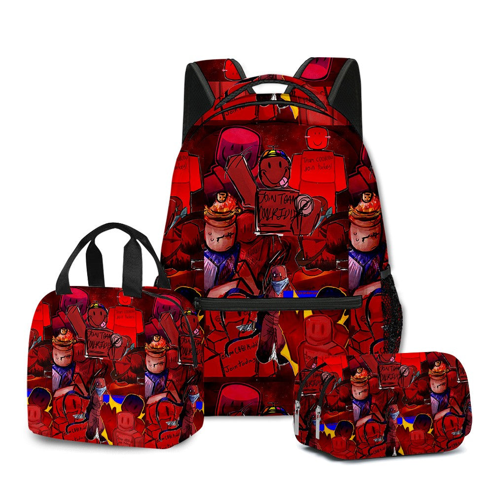 Desenho Animado Popular Engraçado Gubby Pelúcia Impressão 3D 3 Peças/Conjunto Bolsas Escolares para Estudantes Mochila para Laptop Lancheira Portátil Estojo de Lápis