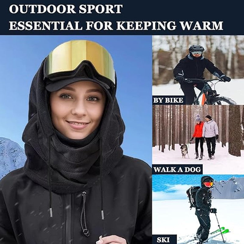 Balaclava Mask Men women warm ski mask Outdoor bicycle windproof and warm hat Knitted hood Windproof Mask with Drawstring