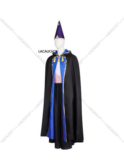 New Anime Witch Hat Atelier Olruggio Cosplay Costume Adult Men Hat Cloak Dress Wig Roleplay Witch Hat Disguise Atelier Halloween