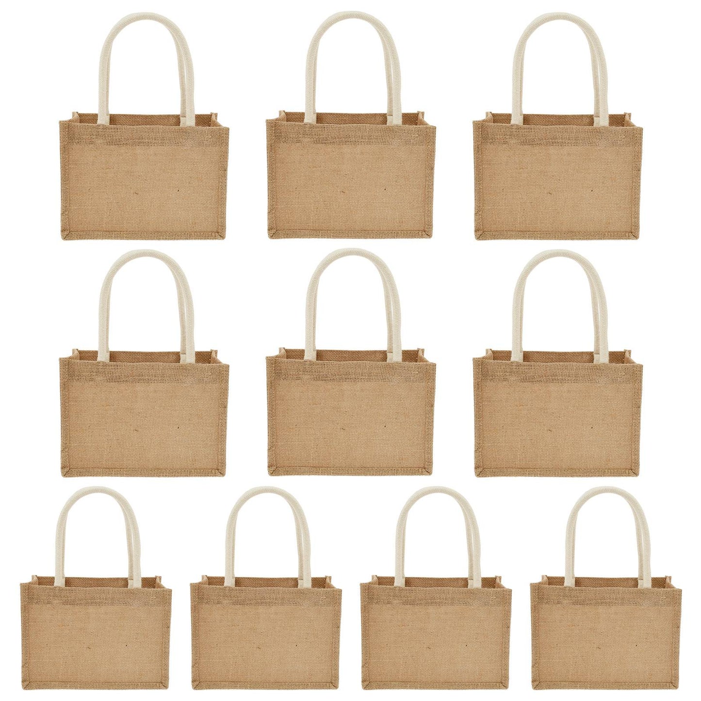 Portable Jute Tote Bag Burlap Tote Bags Mini Burlap Beach Bags Multipurpose Burlap Hand Bags for Shopping Trips Beach School