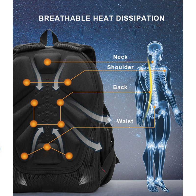 Mochila Masculina Antifurto Impermeável para Notebook de 17 polegadas com Carregamento USB, Mochila de Viagem de Negócios e Escolar Masculina