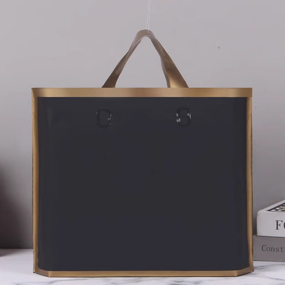 50pcs Customized Logo Tote Bags Gold Edge Colorful Party Favor Bags Clothing Packaging Shopping Bags Printed Logo