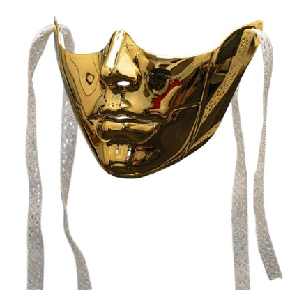 Y88A Mechanical Half Face Mask Masquerade Mask for Womens Men Aesthetics Mask Gifts