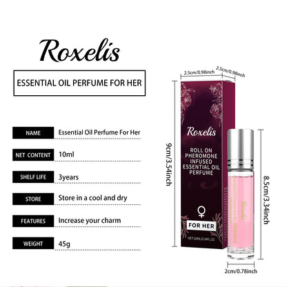 Roxelis Women Ball Perfume Natural Fresh Scent Elegant Charming Lasting Fragrant Ball Design Portable Perfume Skin-Friendly