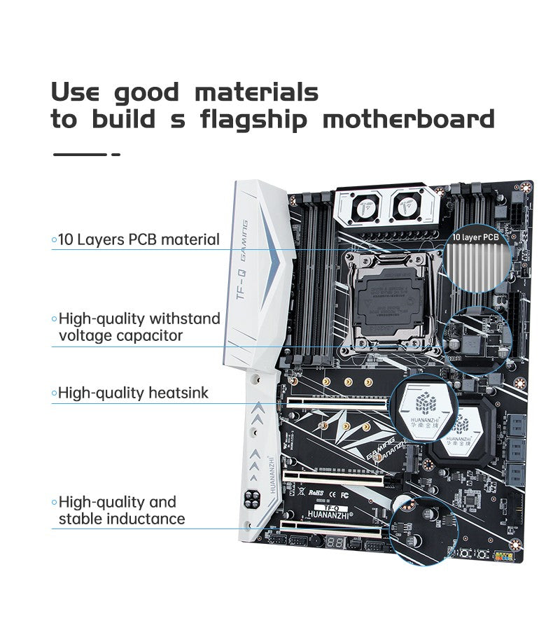 Placa-mãe HUANANZHI X99 TF Q LGA 2011-3 XEON X99 ATX Intel XEON E5 LGA 2011-3 Todas as Séries compatível com memória DDR3 DDR4 RECC NON-ECC
