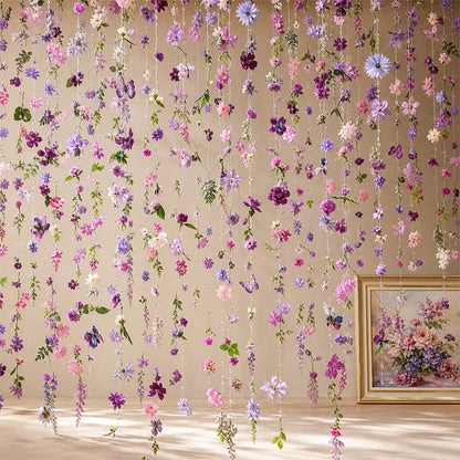 25/50Pcs 1.8m Silk Artificial Floating Flower String Wedding Couple Photo Decor DIY Floral Design Craft Supplies Home Decoration