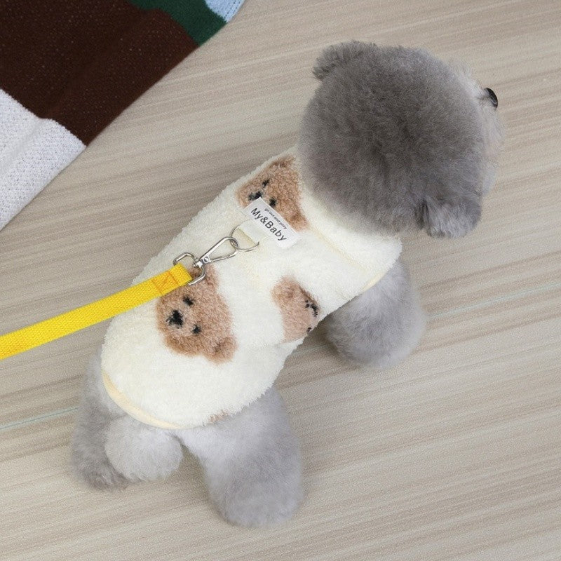 Colete de cachorro quente de lã, suéter de outono macio para animais de estimação, roupas de cachorro de luxo, moletons para filhotes, colete de gato com estampa animal, pulôveres para animais de estimação, roupas de poodle