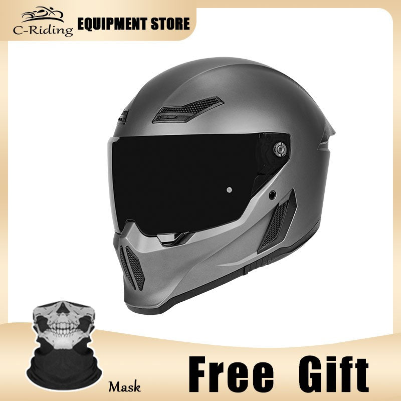 C-Riding Inverno Quente Cruising Mulheres e Homens Profissionais Chapéus de Segurança Retro Cruising Capacete Completo Certificado DOT Verão