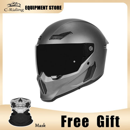 C-Riding Inverno Quente Cruising Mulheres e Homens Profissionais Chapéus de Segurança Retro Cruising Capacete Completo Certificado DOT Verão