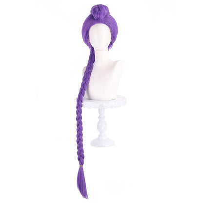 Peruca Cosplay Kpo-p Mir-a Rum-i Zo-e Demon Hunters Cabelo Longo Roxo Preto Vermelho Perucas Sintéticas Resistentes ao Calor Adereços de Carnaval