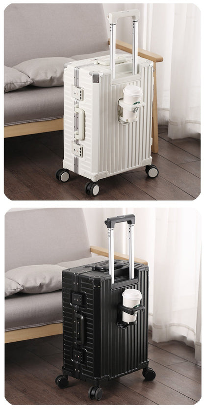 Front opening luggage compartment, PC aluminum frame, 20 inch boarding case, password travel case, luggage trolley case