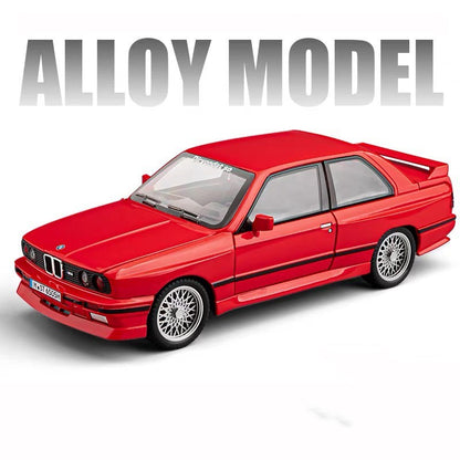 1:24 1988 BMW E30 M3 IM Liga Escala Modelo Carro Diecast Miniatura de Metal Carro Som?Luz Coleção de Carros Clássicos Brinquedo Infantil Veículo