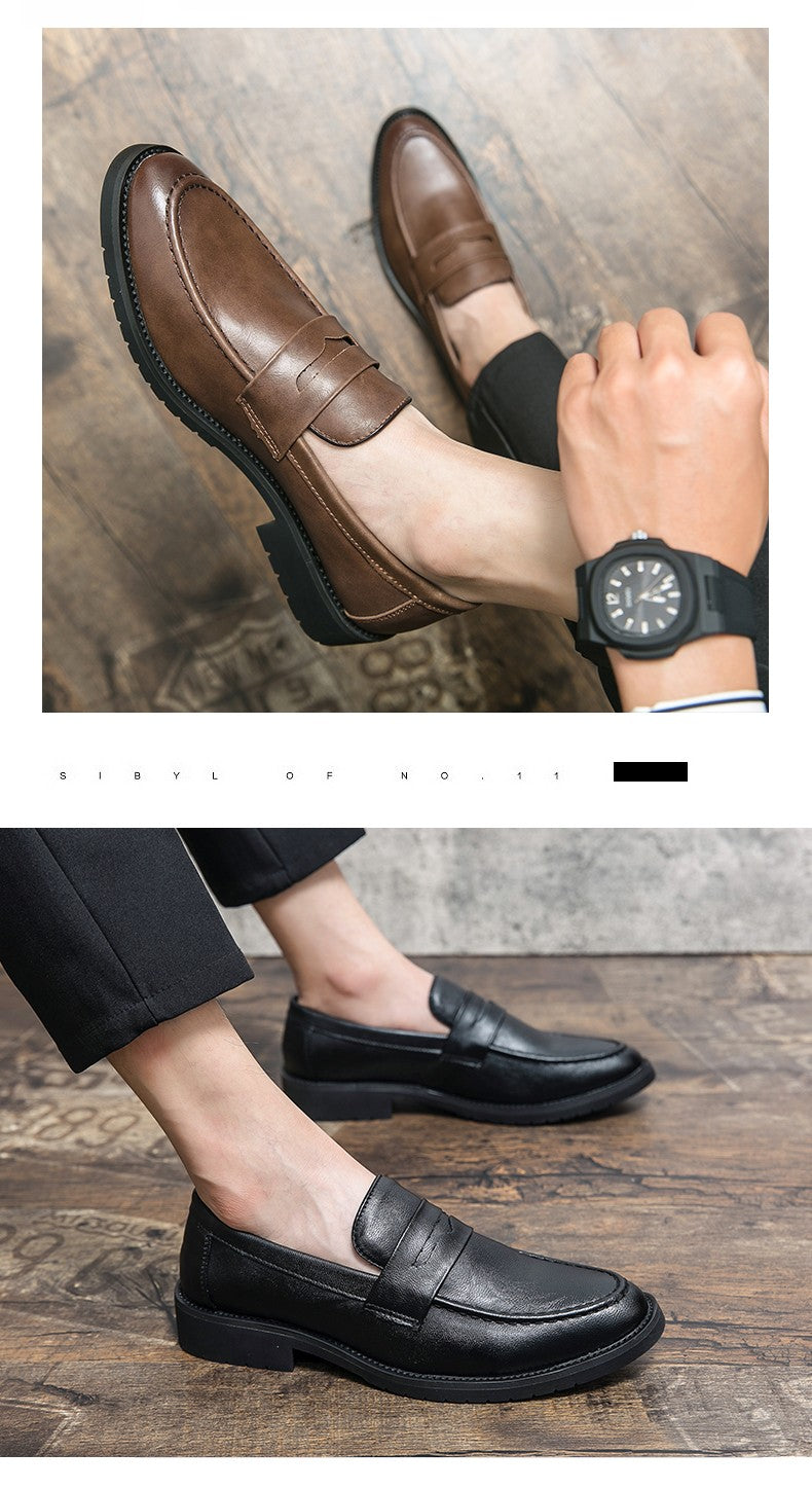 Trend Casual Business Shoes Men Retro Men's Dress Shoes High Quality Office Leather Loafers Man Social Leather Shoes Male