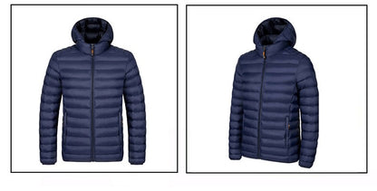 2025 New Men's Lightweight Cotton Jacket for Autumn and Winter - Multiple Colors, Stand-Up Collar & Hooded Design