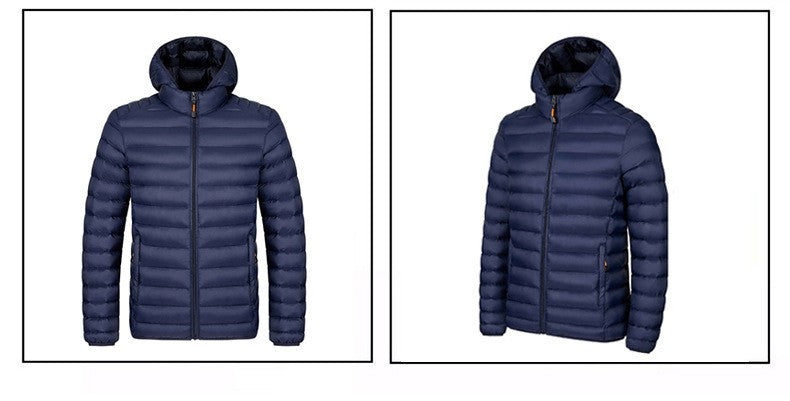 2025 New Men's Lightweight Cotton Jacket for Autumn and Winter - Multiple Colors, Stand-Up Collar & Hooded Design
