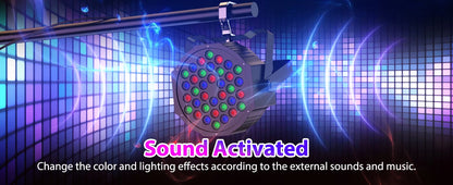 Datewink 4PCS 36LEDs Flat Par Lights With Bag RGB Stage Lighting Effect DMX512 For DJ Disco Wedding Party Nightclub Christmas