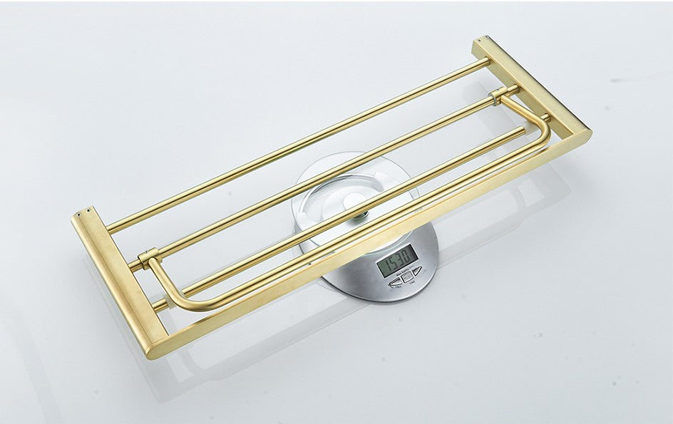 VGX Gold Bathroom Towel Holder Stainless Steel Towel Rack Folding Movable Bath Towel Bar Bathroom Hardware Accessories Grey