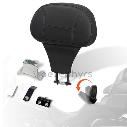 Encosto Ajustável para Piloto de Moto, Kit de Montagem Plug-In para Harley Touring CVO Electra Street Glide Road King 09-25