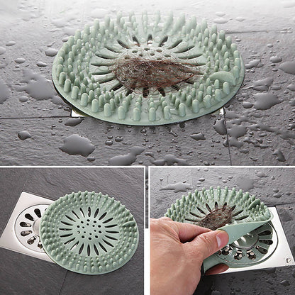 Silicone Drain Hair Catcher with Suction Cup Shower Bathtub Drain Strainer Hair Filter Drain Sink Strainer Bathroom Accessories