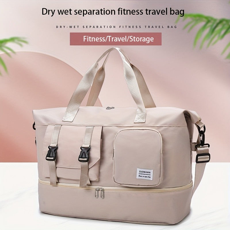 Large Capacity Multi-Functional Travel Duffel Bag & Gym Tote with Multiple Compartments, Durable Nylon Sports Bag