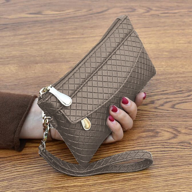 Bag Women 2023 New Simple Women's Clutch Bag Korean Version Embossed Plaid Small Bag Coin Purse Card Bags