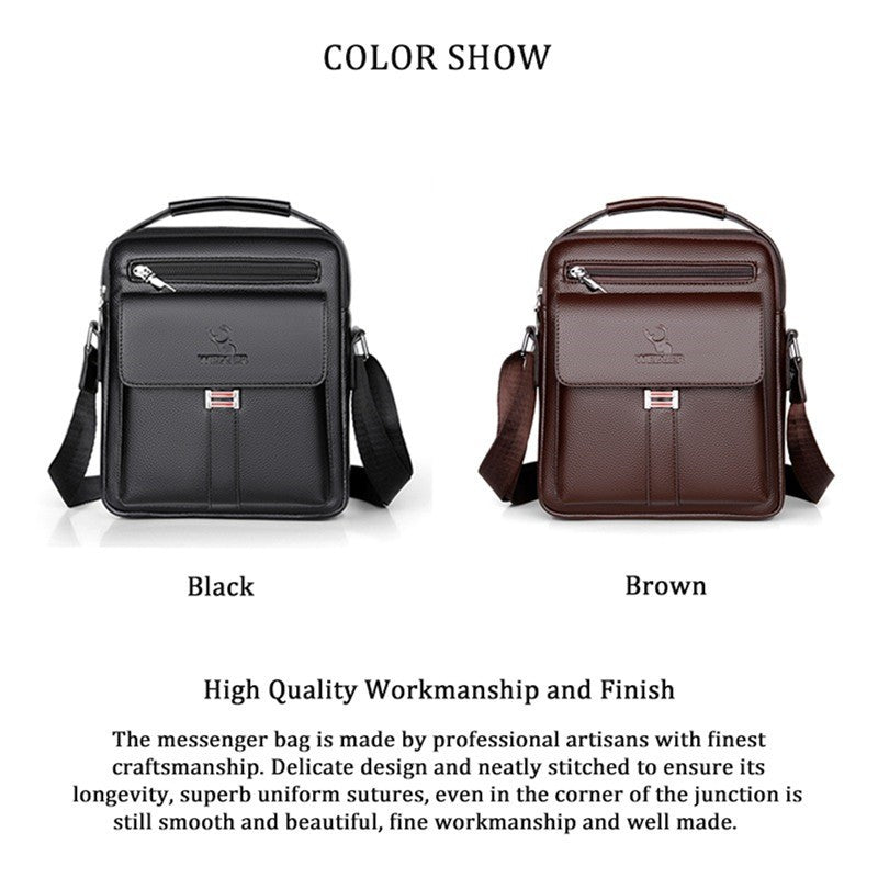 High Quality Men Shoulder Bag Men PU Leather Flaps Men's Crossbody Bags Business Flap Male Solid Messenger Bag Travel Bag