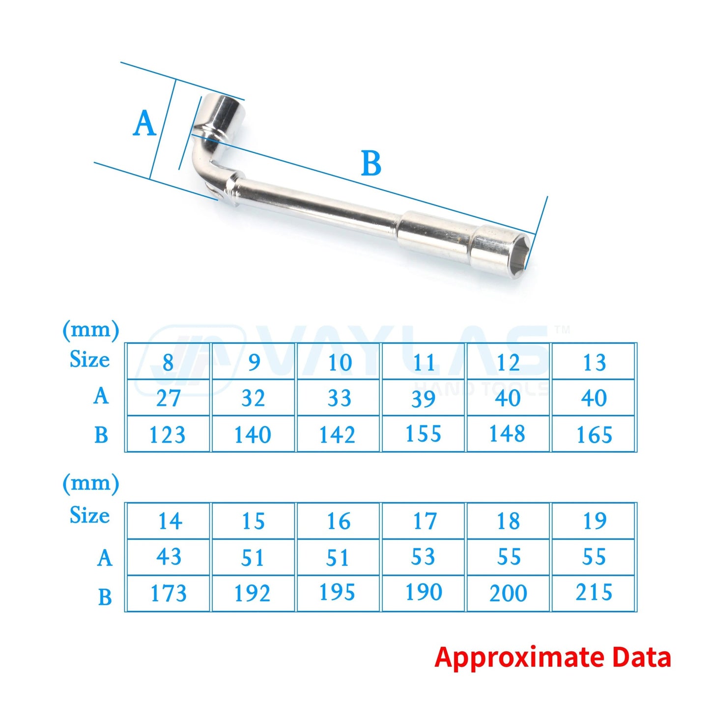 Chave Soquete Angulada Tipo L de 6-24mm Chave de Porca de Dupla Extremidade com Furo Passante Ferramentas Chave Soquete Multifuncional para Mecânico
