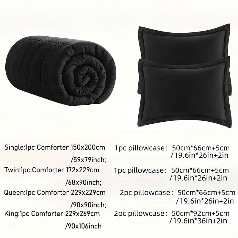 Full Size Bed Comforter Set Soft Breathable All Seasons Bedding with 2/3 pcs,1 Comforter And 1/2 Pillow Shams Machine Washable