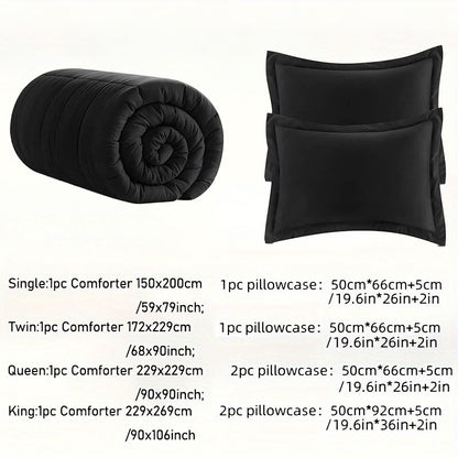 Full Size Bed Comforter Set Soft Breathable All Seasons Bedding with 2/3 pcs,1 Comforter And 1/2 Pillow Shams Machine Washable