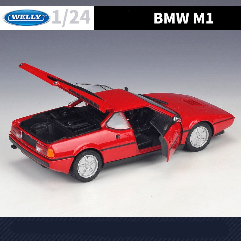 WELLY 1:24 BMW M1 Carro Esportivo de Liga Leve Modelo de Carro em Miniatura Coleção Estática de Metal Fundido Brinquedo Infantil de Aniversário Carros Presentes