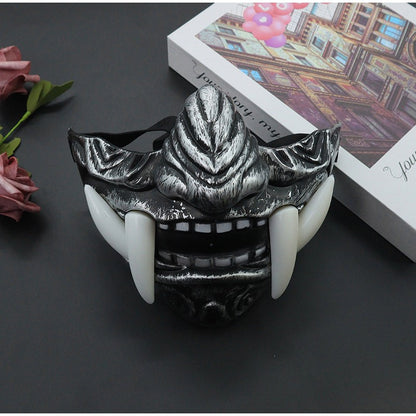 Japanese Samurai Ghost Devil Mask Halloween Devil Samurai Mask Role Playing Japanese Horror Killer Thick Plastic Mask Party Prop