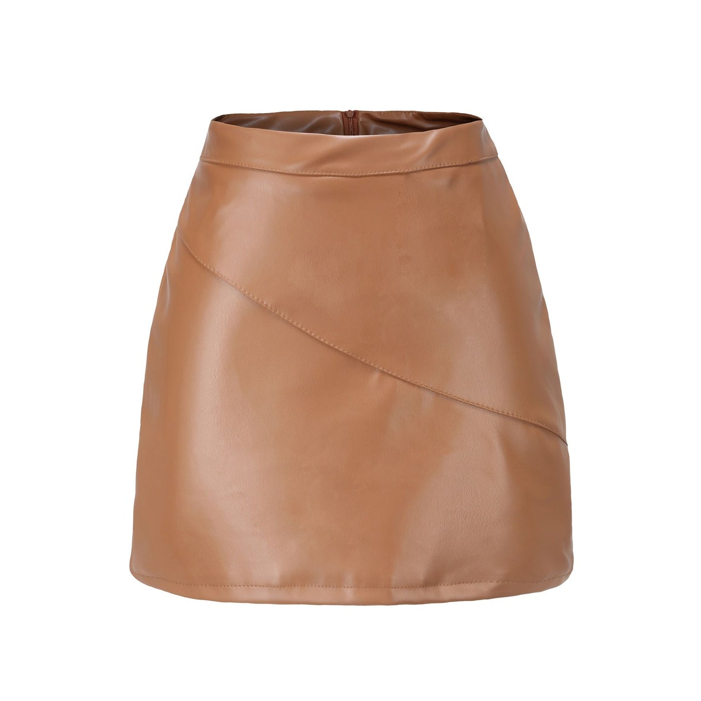 Spring and Summer New PU Leather Skirt Women's Black Elastic Women Slim Sexy Leather Skirts Brown Gray S-XXXL