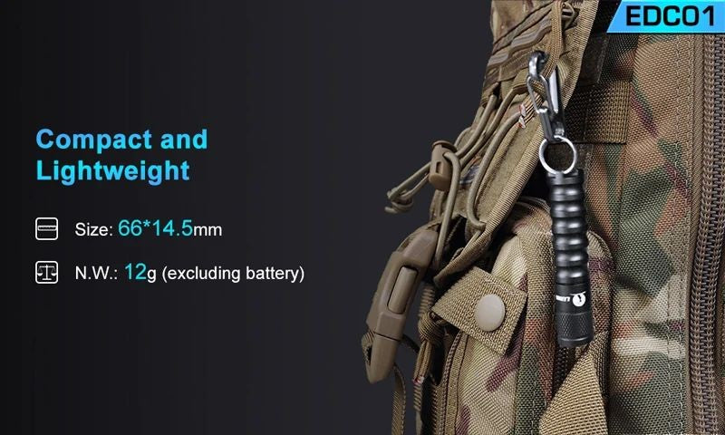 Lumintop EDC01 XP-G3 120 Lumens Mini EDC Flashlight 3 Modes LED Lamp Waterproof Keychain Light AA Battery Pocket Portable Torch