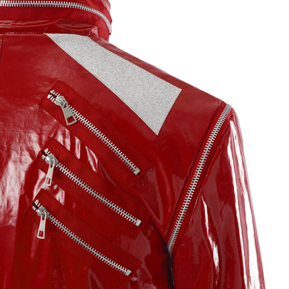 Red Zipper Michael Jackson MJ Beat It Jacket for Impersonators PU Leather Punk Casual Coat Halloween Stage Christmas Outwear Cos