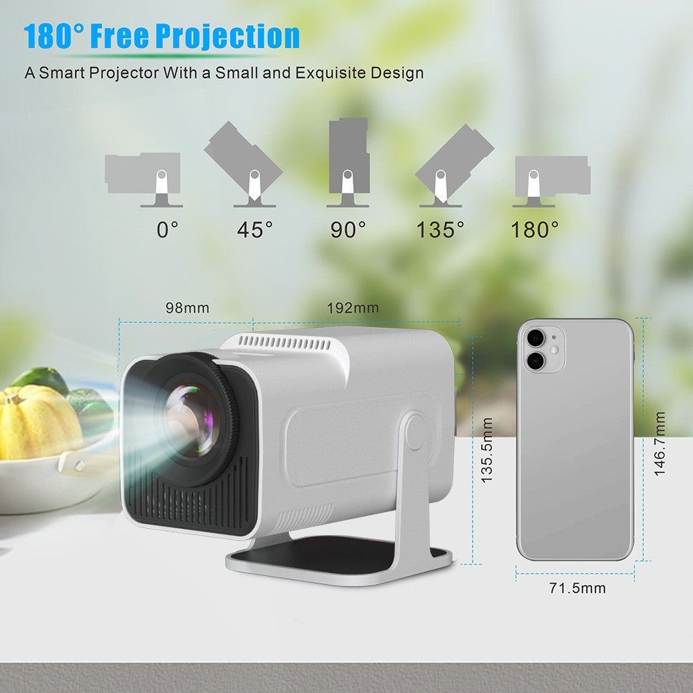 Projetor inteligente HY320 LYNCAST WiFi duplo 6 400 ANSI BT5.0 correção automática 1920 1080P Full HD 4K vídeo doméstico ao ar livre mini projetor
