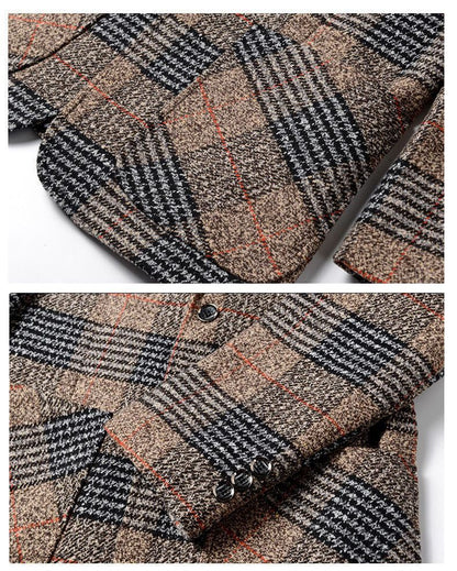 Classic Men's Suit Jacket England Plaid Blazers High Quality Business Causal Suit For Men Clothing Conjuntos De Blazer A2F1732