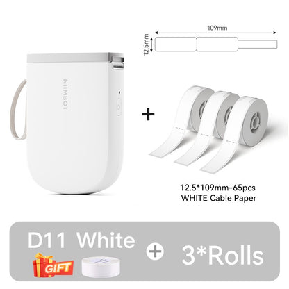 Mini Impressora de Etiquetas Portátil NIIMBOT D11 Nova Versão 300DPI Bluetooth Sem Fio Máquina de Etiquetas Impressora de Adesivos para Cozinha e Crachás