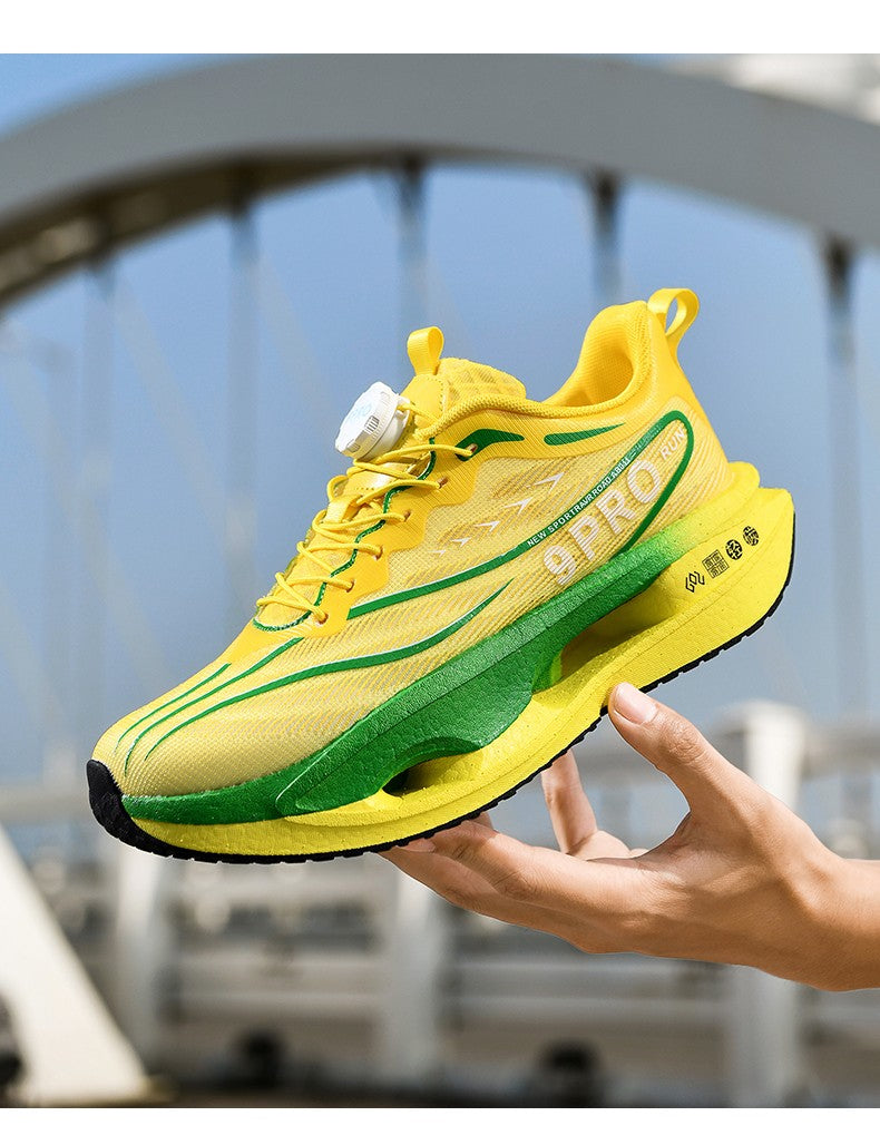 Tênis Esportivo de Corrida Placa de Carbono Especializada Maratona Amortecimento a Ar Masculino Respirável Leve Feminino Confortável Antiderrapante