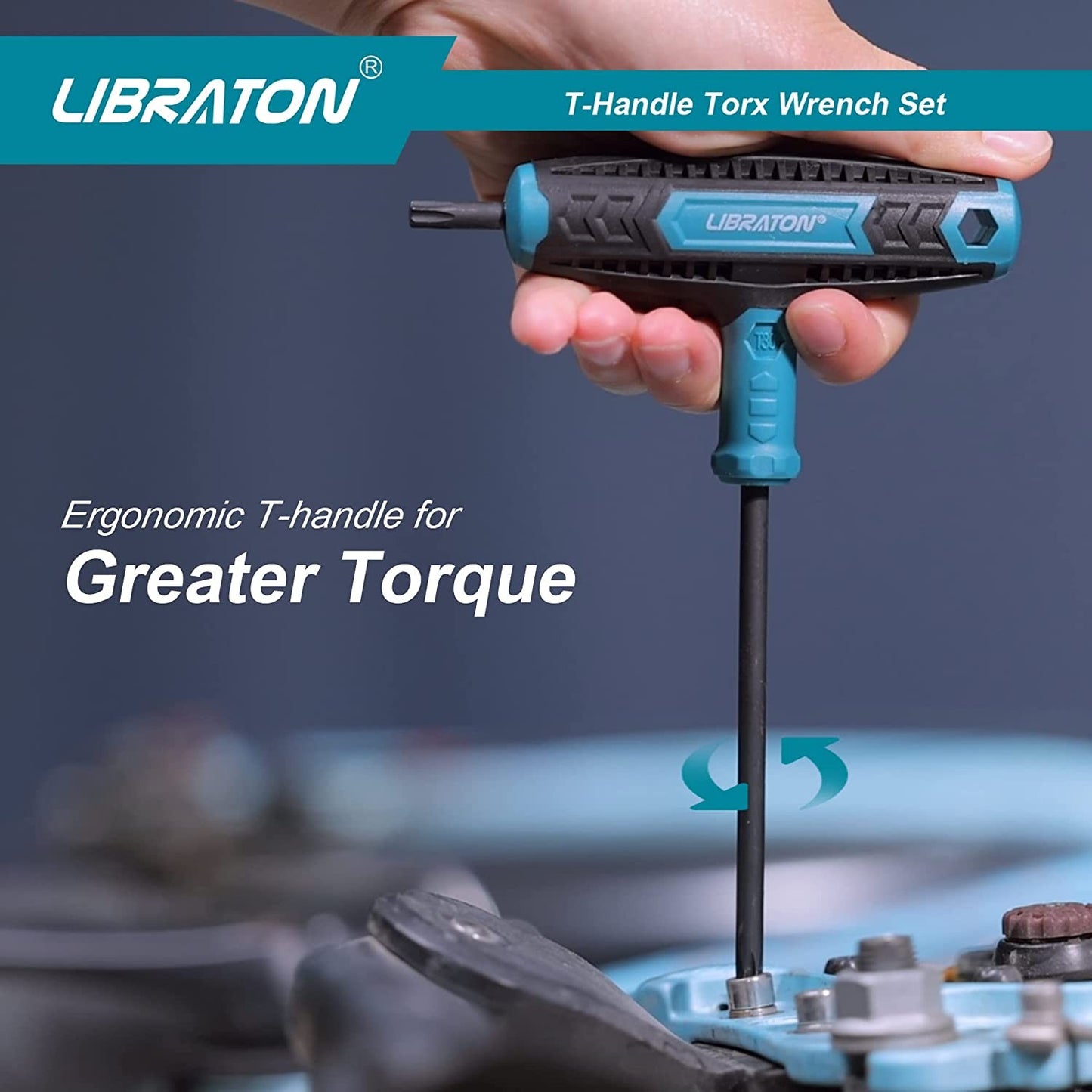 Libraton Jogo de Chaves Torx T com 7 Peças, Conjunto de Chaves T, Design de Ponta Dupla, T10-T40, Adequado para Parafusos Torx Ferramenta de Reparo de Carros e Bicicletas