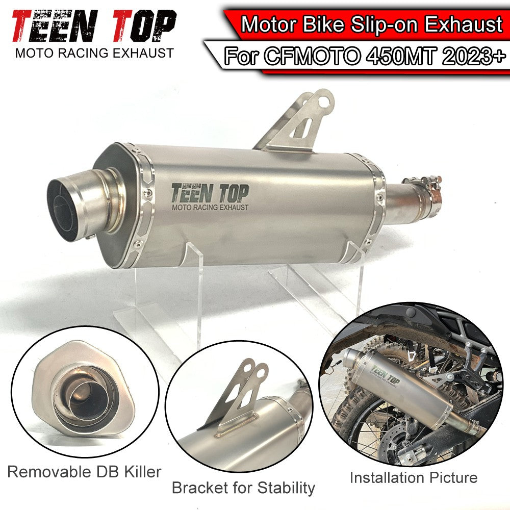 For CFMOTO 450MT Exhaust Muffler High Performance Stainless Steel Motorcycle Escape 450 MT Racing Moto Silencieux 2023+