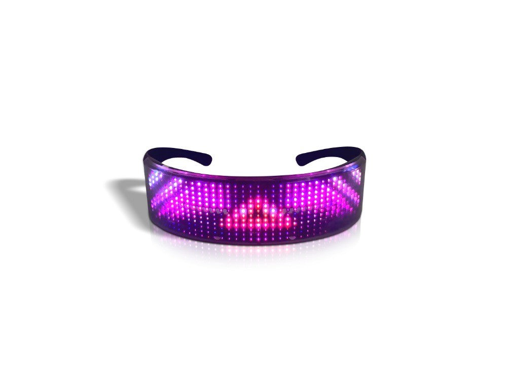 App Control Bluetooth Led Party Glasses Customized Languages USB Charge Flashing  Luminous Eyewear Christmas Concert Sunglasses