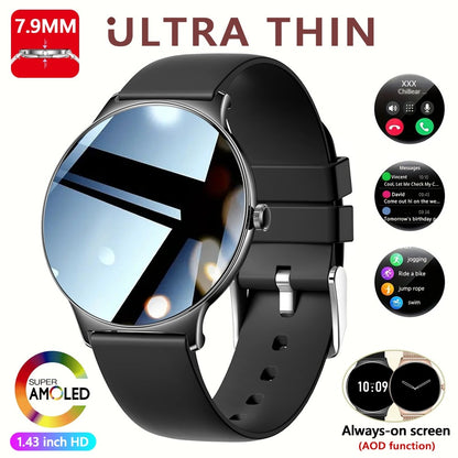 For Huawei New Ultra Slim AMOLED Smart Watch Women Screen Always Display Time Heart Rate BT Calling High-end Fashion Smartwatch