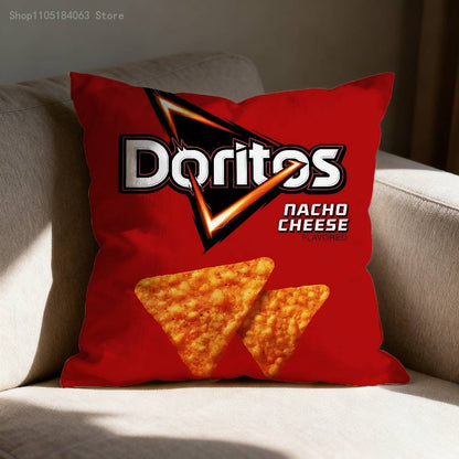 Funny D-Doritos Chips Pillow Case For Sofa Decor Car Office Room Printing Cushion Cover Decorations and Protector