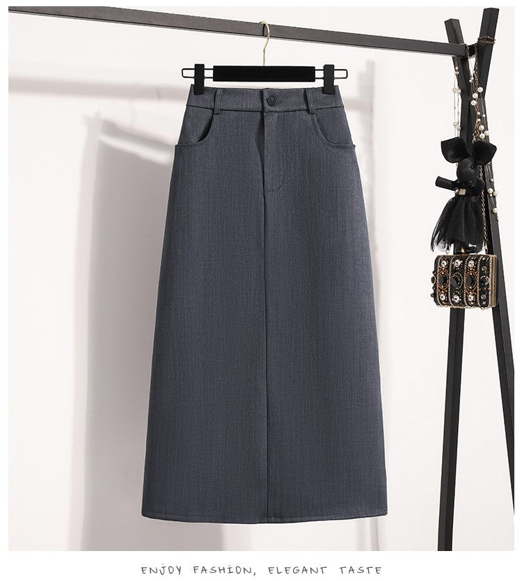 Suit Half-body Skirt Women's Large Size Autumn New Fashion Elegant Commuting Medium-length Package Hip Skirts Loose A-line Skirt